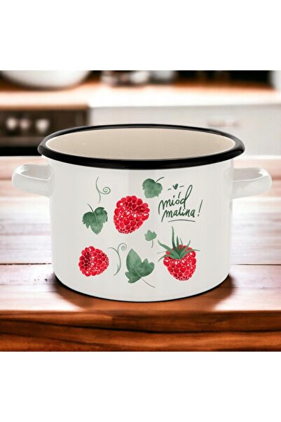 Florentyna Glossy enameled steel pot, 20cm, 4.5l, Malina, Florina