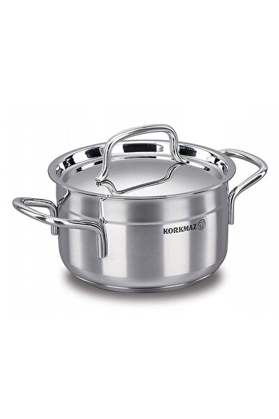 KORKMAZ Oala cu capac din inox, 20x10cm 3.5litri, compatibila cu toate tipurile de aragaz,