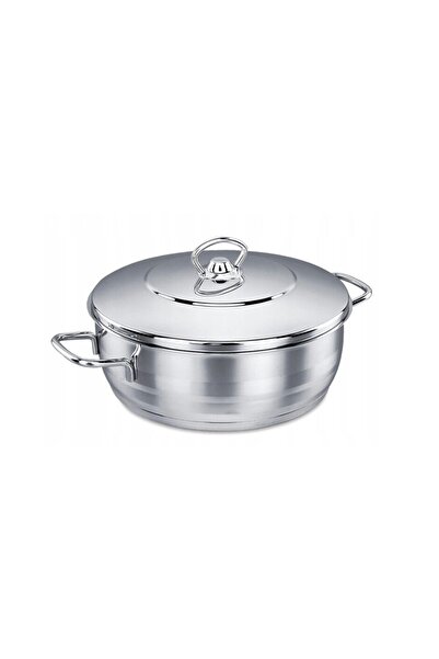 KORKMAZ Oala cu capac din inox, 24X6cm 3.6litri, compatibila cu toate tipurile de aragaz,
