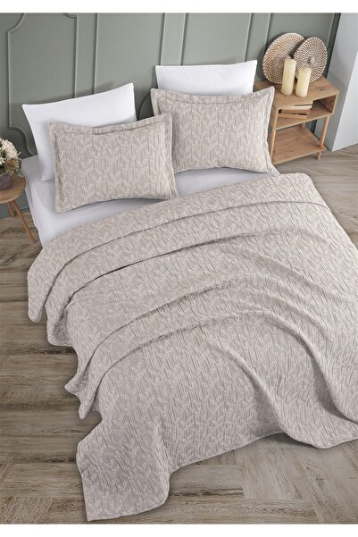 Monolisse Fayne Jacquard Bedspread Set Double Size Beige 230X240 cm