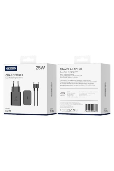 JELLICO Зарядно за Samsung, Xiaomi, Huawei Супер бързо, USB Type-C, 25W, EU25...