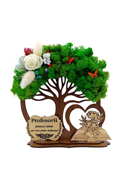 OEM Decorative wooden tree with stabilized moss for Teachers, model 2 – Personalized gift 20 cm