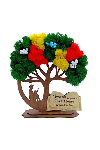 OEM Decorațiune pentru brad cu mușchi stabilizat și mesaj gravat pentru profesor - cadou personalizat lucrat manual