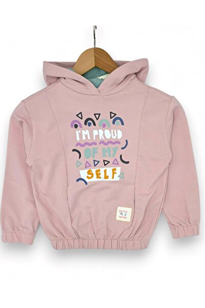 VOY KİDS Girl's 6-7-8-9-10 Years Old Hoodie Transitional Sports Tracksuit Set / Bottom and Top Set