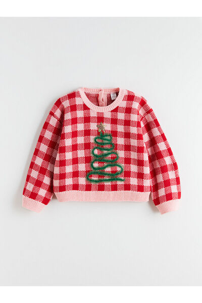 LC Waikiki بلوزة تريكو للفتيات بتصميم عيد الميلاد من الموسم الجديد من plus ne...