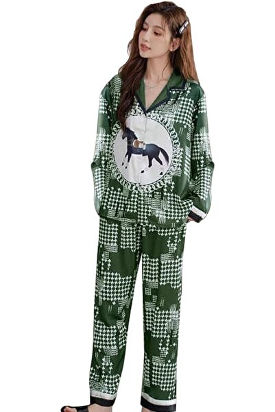 Margoun طقم بيجامات نسائي، طقم بنطلون بأكمام طويلة، ملابس نوم نسائية بطابع عي...