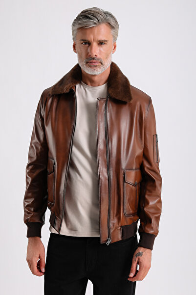 MQ Leather Maroquin Leather Alexandr Erkek Pilot Deri Mont