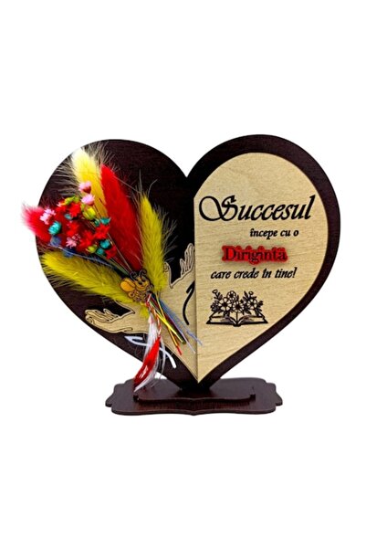 OEM Personalized gift for Head Teacher 'Success begins with...' – 15 cm wenge heart