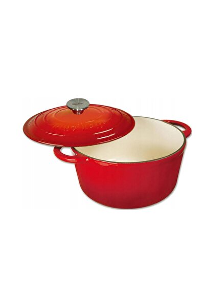 Kinghoff Enameled cast iron pot 2.4 liters, 21cm saucepan with lid, red,