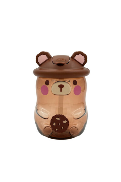 BİNDAWOOD زجاجة مياه للأطفال من بي آند دي، سعة 950 مل، تصميم دب، لون بني