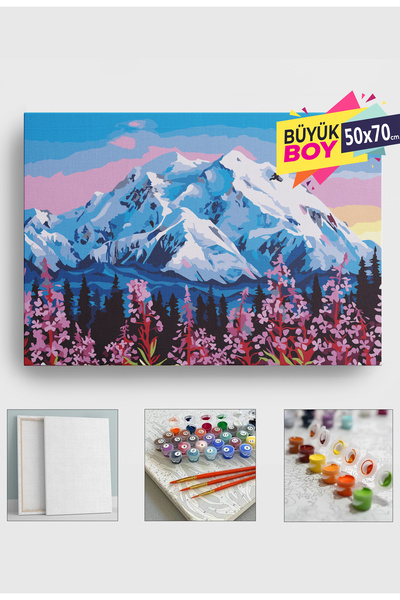 Genel Markalar Sayılarla Boyama Seti Numaralı Tuval Fırça Boya Dahil Kasnaklı...