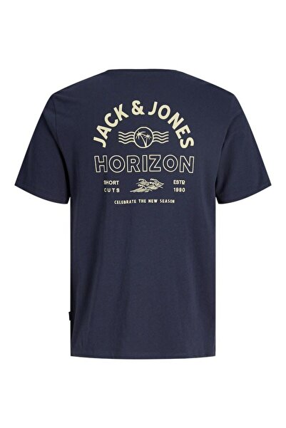 Jack & Jones Чоловіча футболка з круглим вирізом і коротким рукавом, темно-синя 12284245-Navyblaze