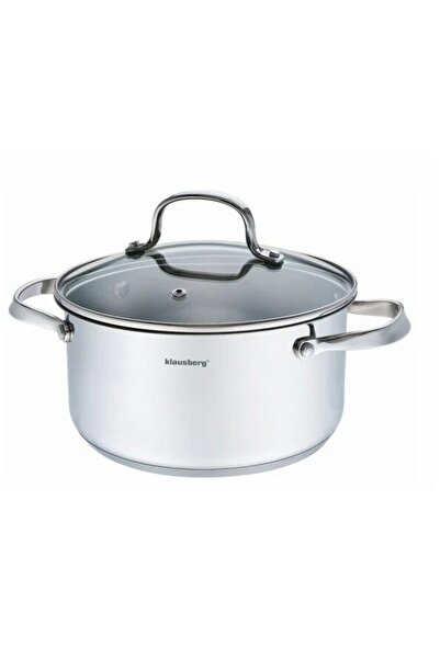 Klausberg Oala din inox, cu capac sticla, 3.3 l, 20 cm,