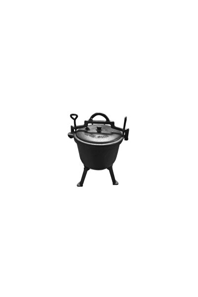 Kinghoff Enameled cast iron cauldron with legs and lid, 10 liters, black,