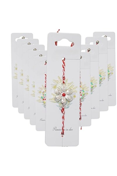 GOLD MARKET Set de 10 brățări tradiționale de mărțișor cu șnur alb-roșu și pa...