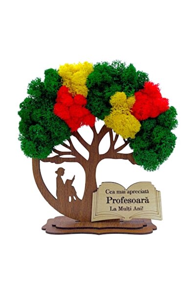 OEM Decoratiune Copacul vieții cu licheni pentru profesoara – 20 cm