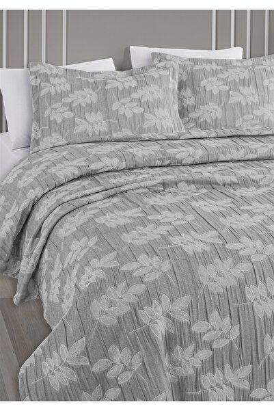 Monolisse Hexia Jacquard Bedspread Set Double Size Gray 230X240 cm
