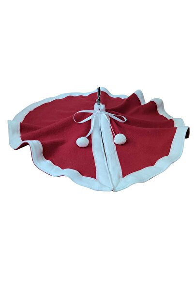 MODA NUR Christmas Tree Skirt, Pine Tree Foot Carpet Cover, Red Color, Plush, 80 cm