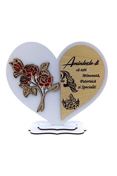 OEM Cadou personalizat pentru Ziua Femeii / 8 Martie - Model inimă cu mesaj p...