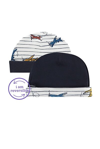 NOPPIES Arlington reversible hat with stripes and airplanes