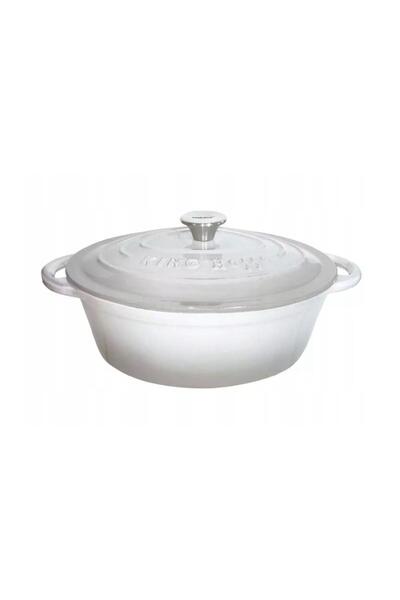 Kinghoff Enameled cast iron pot 4.5 liters, 30cm, oval, saucepan with lid, gray,