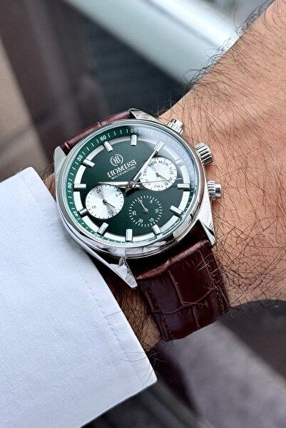 Homies سوار جلدي بني أصلي ضمان لمدة عامين 3Atm مقاوم للماء للرجال مع سوار معص...