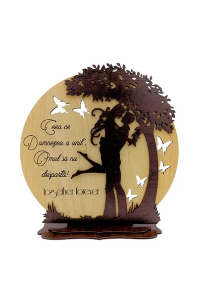 OEM Decorațiune din lemn personalizata ,Cadou de nuntă/soție, 20 cm, Siluetă ...