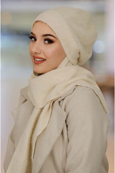 Aişe tesettür Cream Soft Hijab Beanie