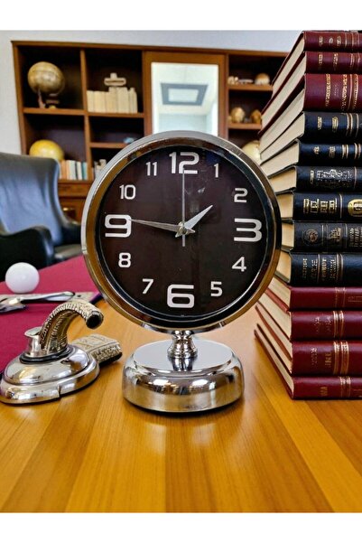 ZENTİME Lunaris 25x20 Krom Metal Masa Saati