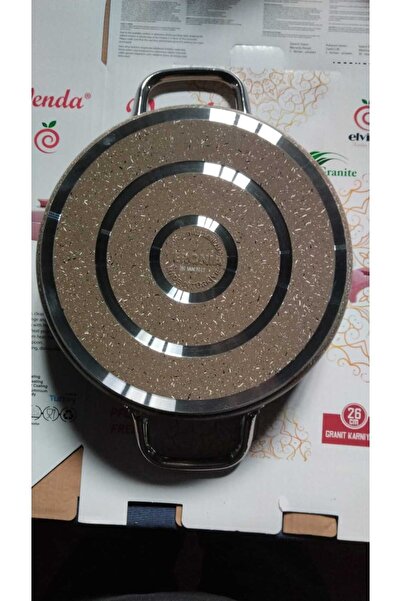 Elvira Granite 26 cm Brown Karnıyarık Chrome Handle, Chrome Top Pot