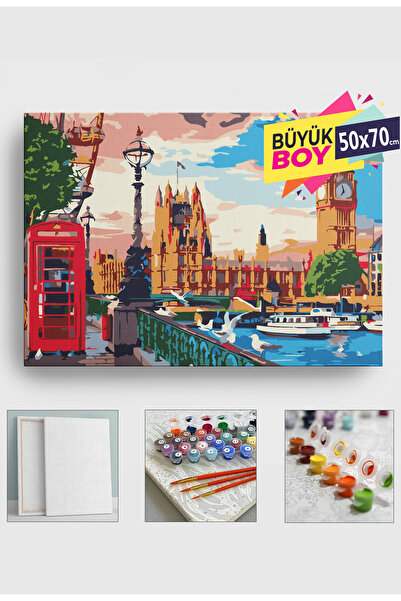 Genel Markalar Sayılarla Boyama Seti Numaralı Tuval Fırça Boya Dahil Kasnaklı...