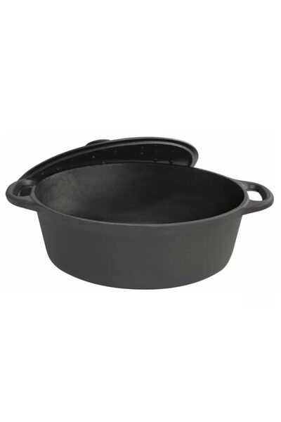 Kinghoff Saucepan, cast iron pot with lid, 33x26x11.5 cm, 6.2 liters, black,