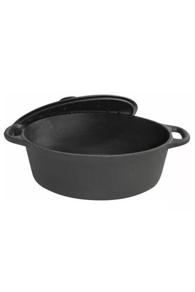 Kinghoff Saucepan, cast iron pot with lid, 33x26x11.5 cm, 6.2 liters, black,