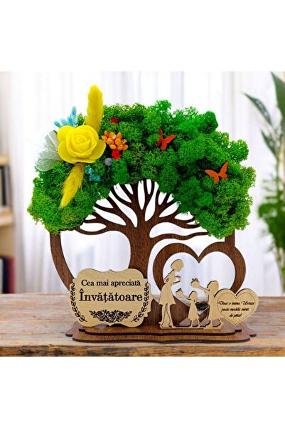 OEM Decorative wooden tree with stabilized moss for Teacher – Personalized gift 20 cm