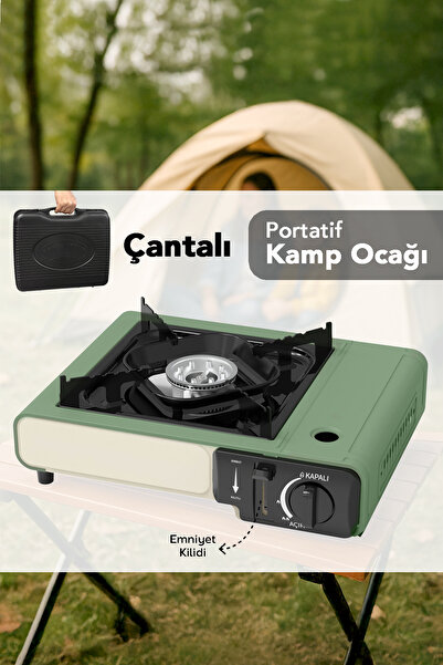 Meleni Home Portatif Kamp Ocağı - Taşıma Çantalı Gazlı Stop Emniyetli Ocak 34...