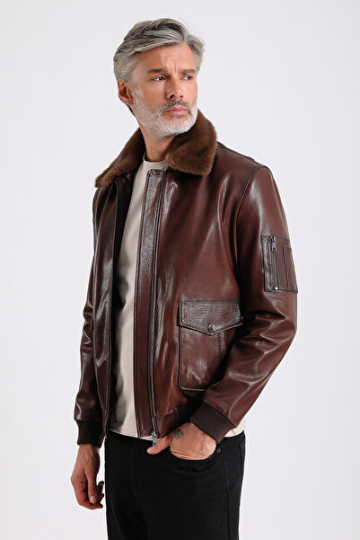 MQ Leather Maroquin Leather Alexandr Erkek Pilot Deri Mont