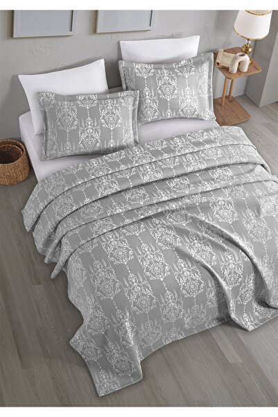 Monolisse Minaya Jacquard Bedspread Set Double Size Gray 230X240 cm