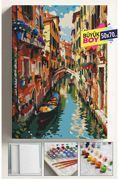 Genel Markalar Sayılarla Boyama Seti Numaralı Tuval Fırça Boya Dahil Kasnaklı...