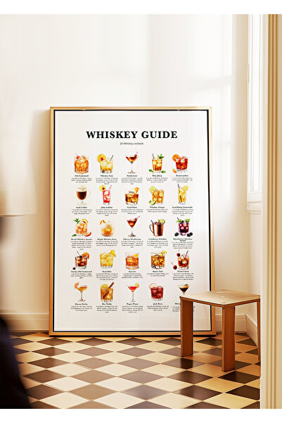 ARTHOUSECOLLECTIVE Viski Rehberi – Kokteyl Koleksiyonu - Tablo Ölçülerinde Çe...