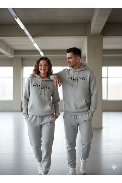 WOODROFFE Sevgili Kombini Milano Printed Tracksuit Set (2 Sets of 4 Pieces) Oversized Tracksuit Boyfirend
