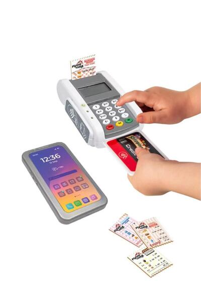 Tıfıl Toys Pilli Işıklı Sesli Elektronik Oyuncak POS Cihazı Seti Evcilik Market Oyuncağı