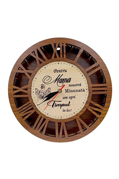 OEM Personalized wall clock with message for Mom, 30 cm, walnut