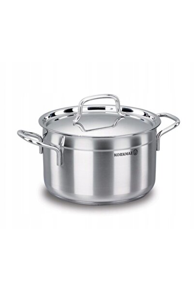 KORKMAZ Oala cu capac din inox, 24X12cm 5,5litri, compatibila cu toate tipuri...