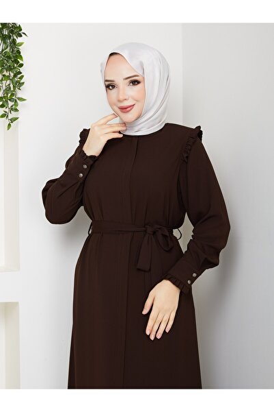 Mor Menekşe Omuz Fırfırlı Model Ferace