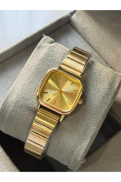 captiva Gold Renk İçi Sarı Köşeli Çelik Kordon Kadın Kol Saati