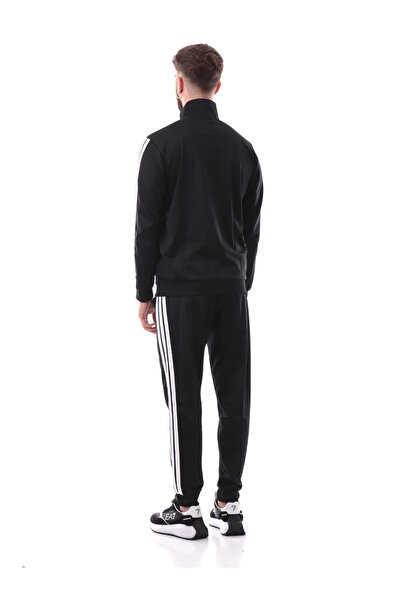 adidas 3STR TrackSuit Syah-Beyaz 3bantlı Eşofman Takımı