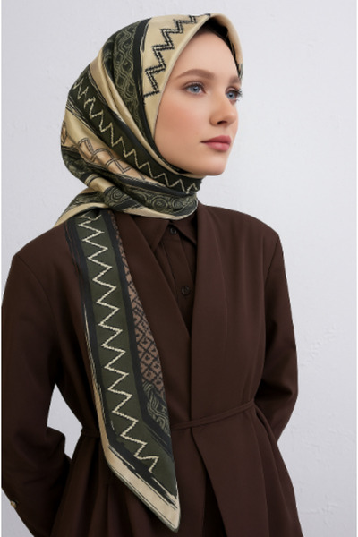 Vissona 100% mătase twill cu motive și model în dungi, culoare cafea cu lapte...