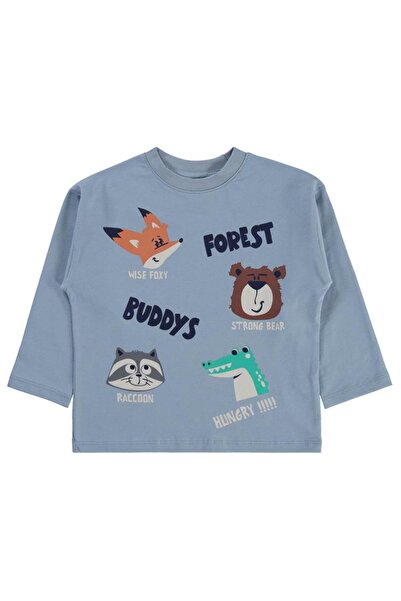 Civil Boys Fores Buddy Baskılı 2-5 Yaş Sweatshirt - Mavi 3-4 Yaş