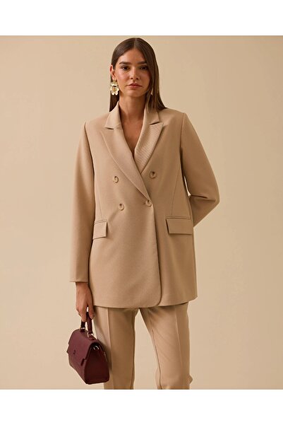 SEÇİL NOU Jachetă clasică pentru femei cu nasturi k cu două rânduri de nastur...