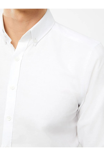 LC Waikiki Cămașă Oxford pentru bărbați cu mânecă lungă LCWAIKIKI Classic White slim fit